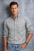 MALIK SAMPS Men’s Classic Button-Down Shirt with Smart Collar, Long Sleeve#3041