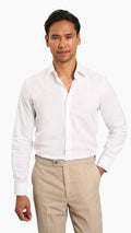 MALIK SAMPS White Linen Custom Shirt #3031