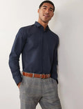 MALIK SAMPS Men's Regular Fit Easy Care Single Cuff Smart Shirt #3719