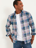 MALIK SCAMPS Fat face Men Thorn Heather Purple Long Sleeve Check Shirt #3729
