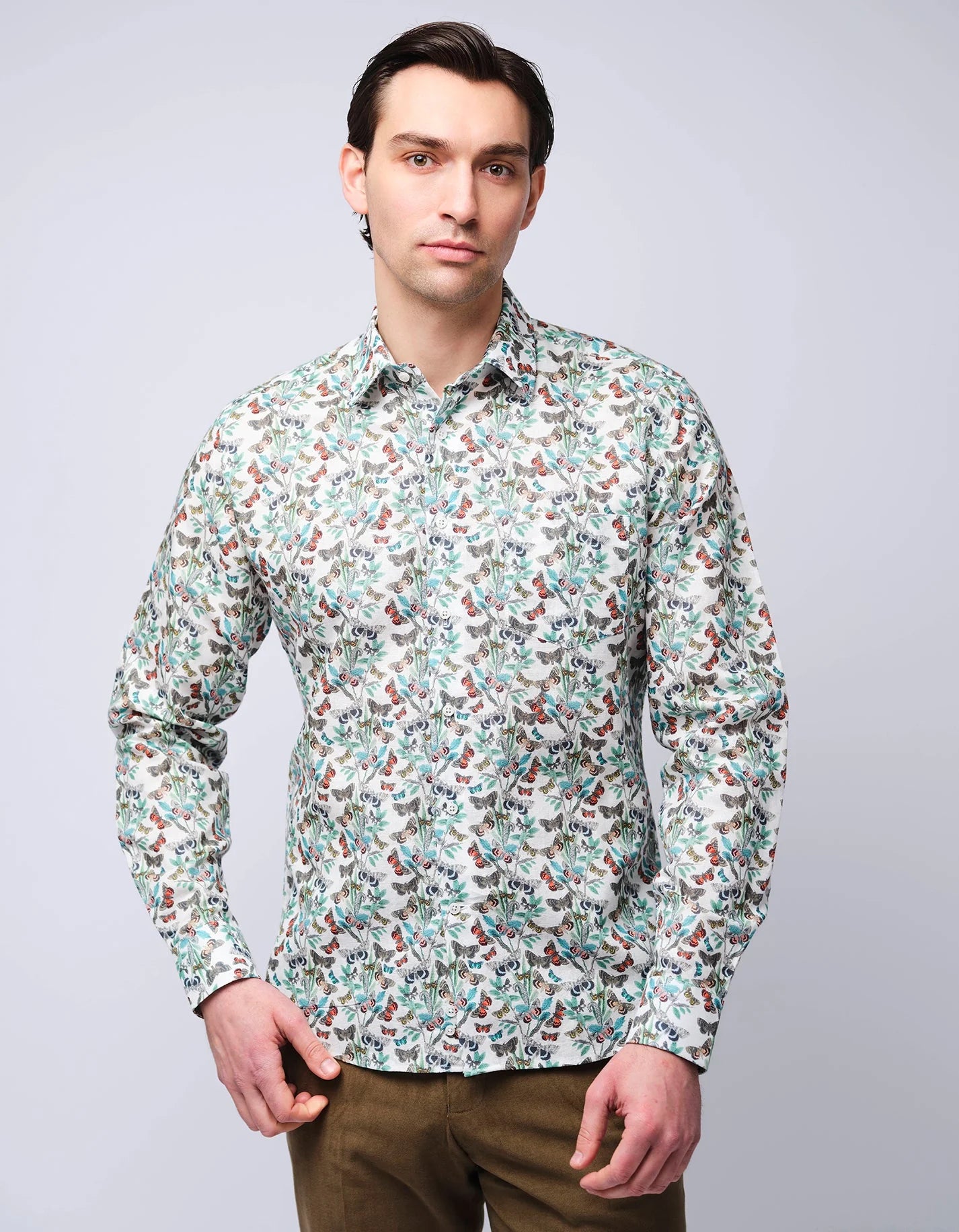 MALIK SAMPS #3043 Butterfly Linen Shirt