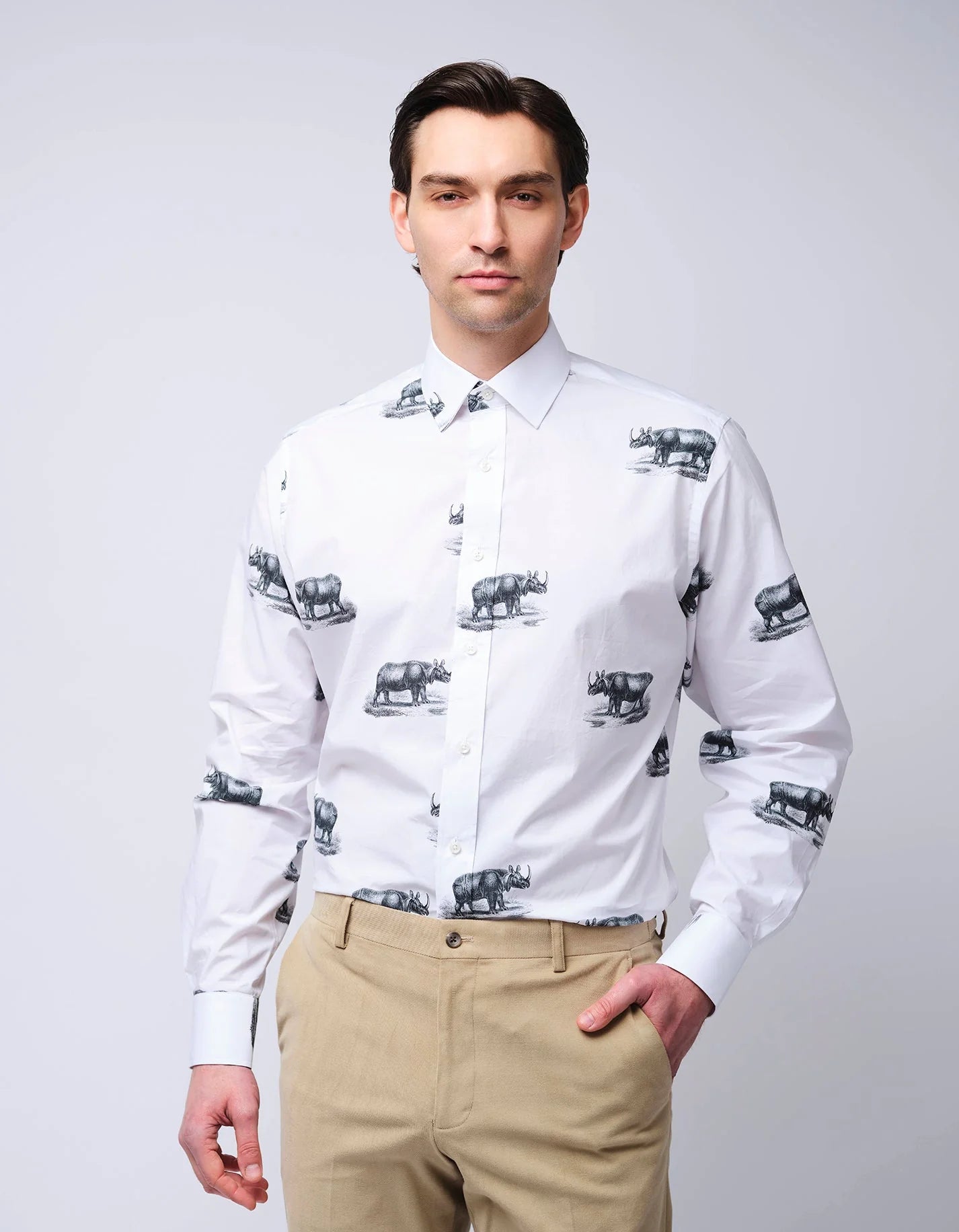 MALIK SAMPS# 3045 White Rhino Shirt